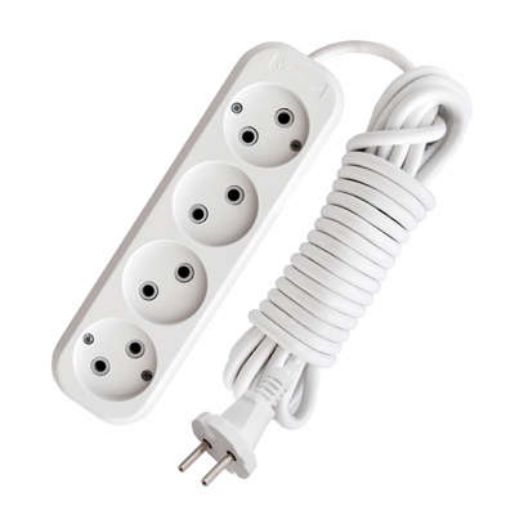 Изображение Удлинитель 4х3м без заземл. 10А IP20 Е-204 ПВС 2х0.75 АБС-пластик UNIVersal 9631968