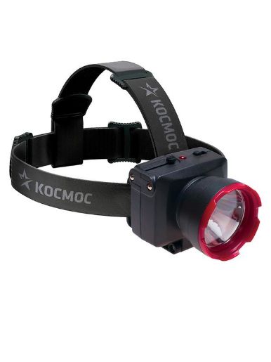 Изображение Фонарь аккумуляторный налобный H1W LED 1Вт 2 режима аккум. 0.5А.ч ЗУ 220В КОСМОС KOCAccuH1WLED
