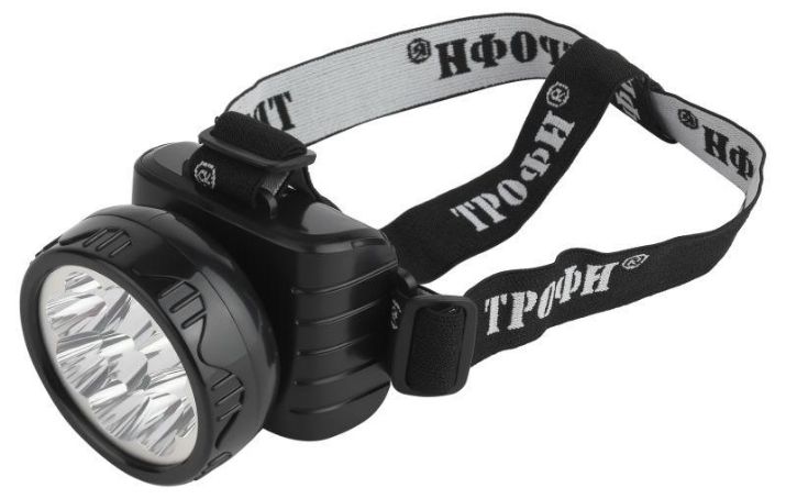 Изображение Фонарь аккумуляторный налобный TG9 9LED аккум. 4В 0.9А.ч ЗУ 220В (картон. упак.) Трофи C0045557