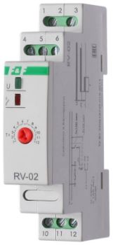 Изображение Реле времени RV-02 16А 1..120с 230В 1 перекл. IP20 задержка выключ. монтаж на DIN-рейке F&F EA02.001.008