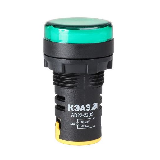 Изображение Лампа AD22DS(LED) матрица 22мм 230В зел. КЭАЗ 238693