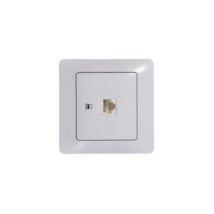 Изображение Розетка компьютерная 1-м СП Glossa RJ45 кат.5E механизм бел. SE GSL000181K