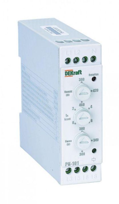 Изображение Реле контроля фаз РК-101 380В тип 02 DEKraft 23301DEK