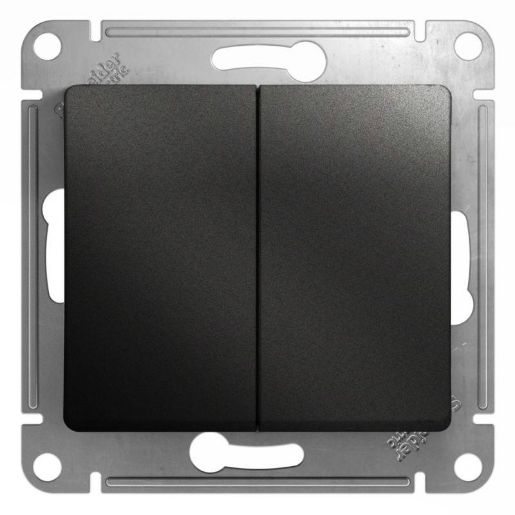 Изображение Выключатель 2-кл. СП Glossa 10А IP20 (сх. 5) 10AX механизм антрацит SE GSL000751