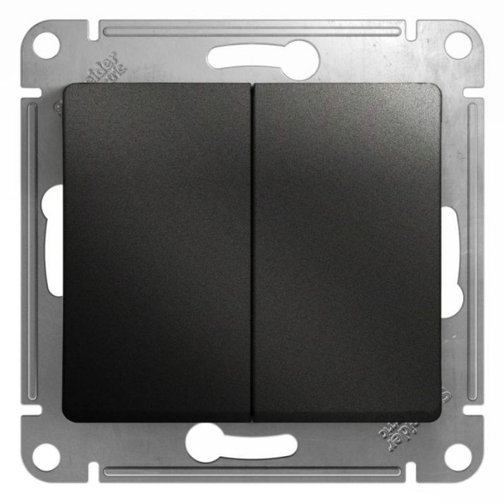 Изображение Выключатель 2-кл. СП Glossa 10А IP20 (сх. 5) 10AX механизм антрацит SE GSL000751