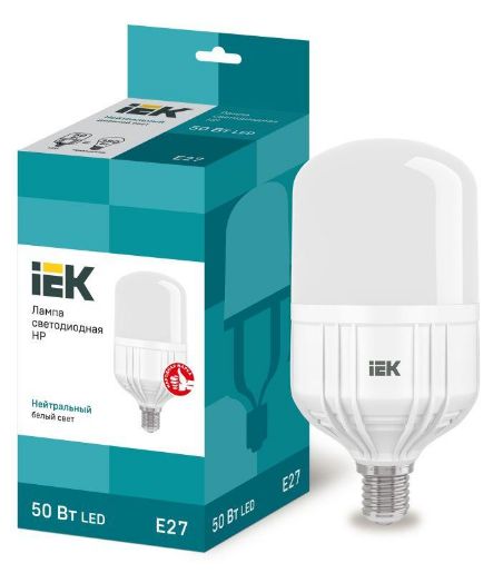 Изображение Лампа светодиодная HP 50Вт 4000К нейтр. бел. E27 230В IEK LLE-HP-50-230-40-E27