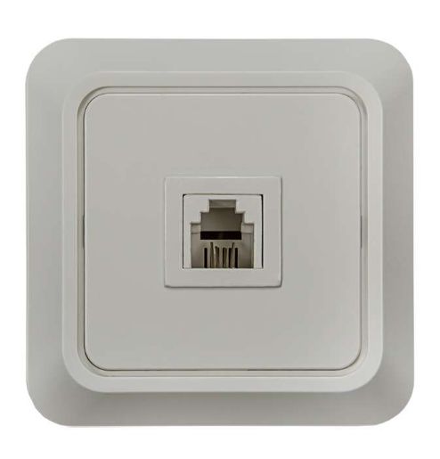 Изображение Розетка телефонная 1-м СП Bolleto 7034 16А IP20 бел. ASD / IN HOME 4690612000398