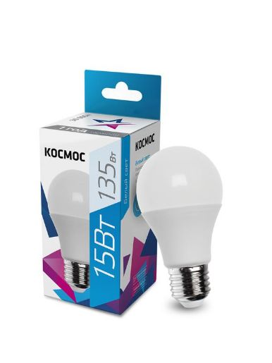 Изображение Лампа светодиодная A60 15Вт 4500К E27 220В КОСМОС LkecLED15wA60E2745