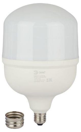 Изображение Лампа светодиодная высокомощная STD LED POWER T160-100W-6500-E27/E40 100Вт T160 колокол 6500К нейтр. бел. E27/E40 (переходник в компл.) 8000лм Эра Б0032090