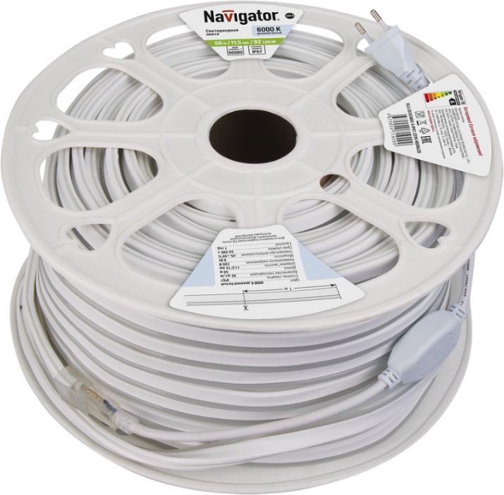 Изображение Лента светодиодная 71 929 NLS-2835СW92-9-IP67-220V-NEONLED R20 (уп.20м) Navigator 71929