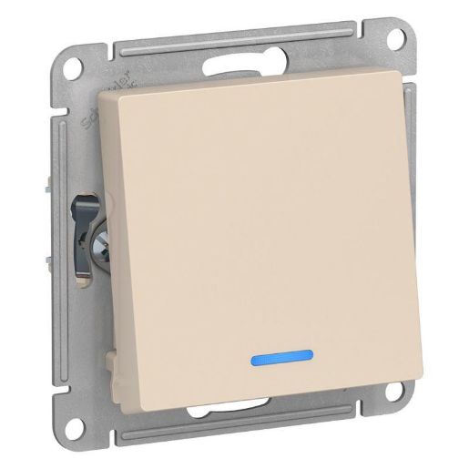 Изображение Переключатель проходной 1-кл. СП AtlasDesign 10А IP20 (сх. 6а) 10AX механизм с подсветкой беж. SE ATN000263