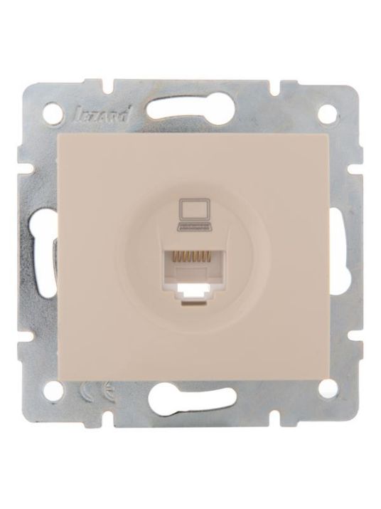 Изображение Розетка компьютерная 1-м СП Karina RJ45 механизм крем. LEZARD 707-0388-139