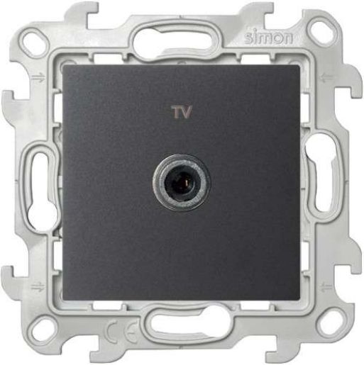 Изображение Розетка телевизионная одиночная TV СП Simon24 IP20 механизм графит Simon 2450477-038