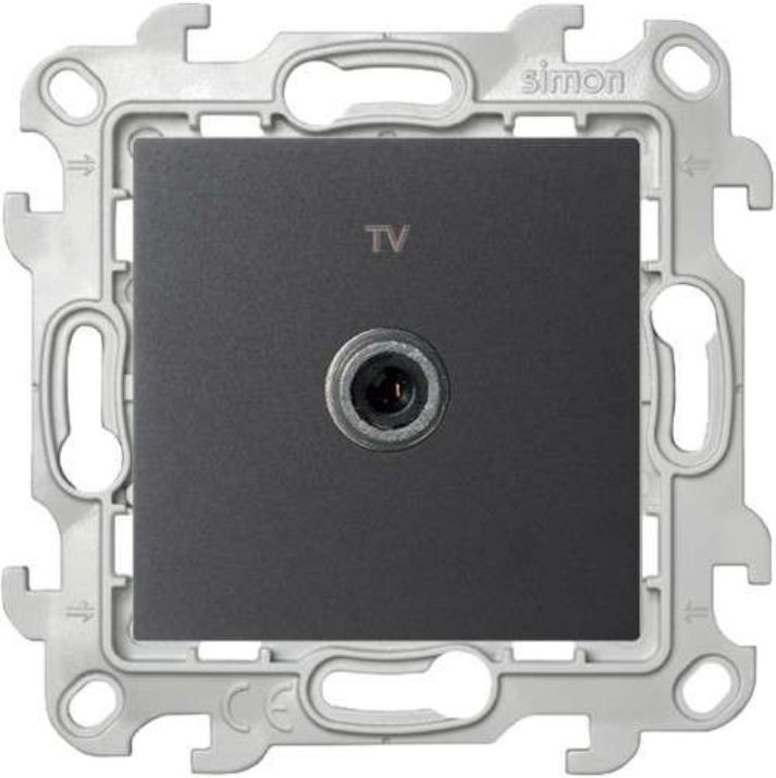 Изображение Розетка телевизионная одиночная TV СП Simon24 IP20 механизм графит Simon 2450477-038