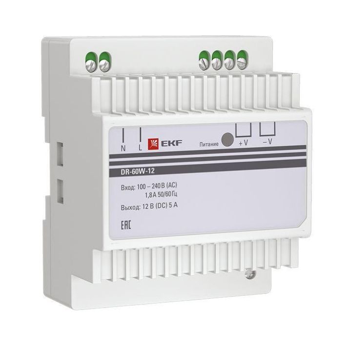Изображение Блок питания 12В DR-60W-12 PROxima EKF dr-60w-12