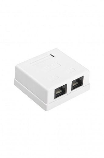 Изображение Розетка компьютерная 2-м ОП Dual IDC SB1-2-8P8C-C5e-WH RJ45 (8P8C) кат.5E Hyperline 430234