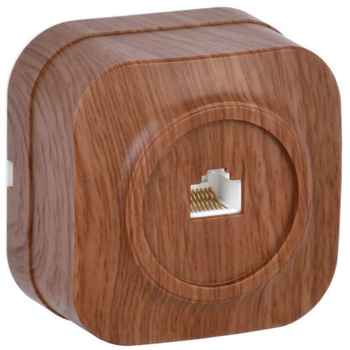 Изображение Розетка компьютерная 1-м ОП Glory РК10-ХД дуб IEK EKH10-K24