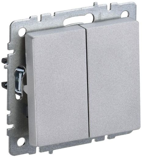 Изображение Выключатель проходной 2-кл. СП BRITE ВС10-2-6-БрА 10А алюм. IEK BR-V22-0-10-K47