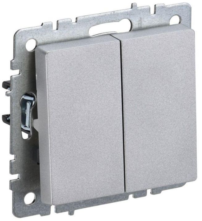 Изображение Выключатель проходной 2-кл. СП BRITE ВС10-2-6-БрА 10А алюм. IEK BR-V22-0-10-K47