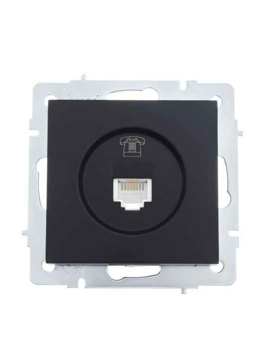 Изображение Розетка телефонная СП Vesna евро стандарт механизм черн. бархат LEZARD 742-4288-137