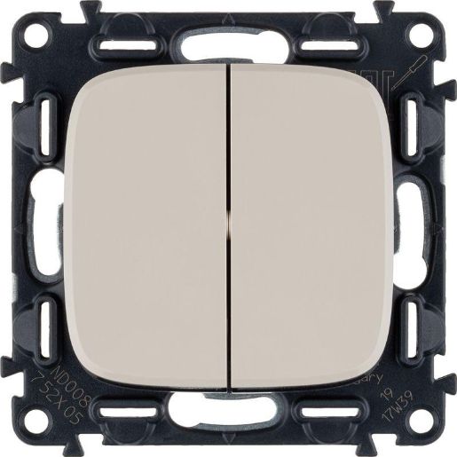 Изображение Выключатель 2-кл. СП Valena Allure 10А IP20 250В с лиц. панелью безвинт. зажимы механизм сл. кость Leg 752805