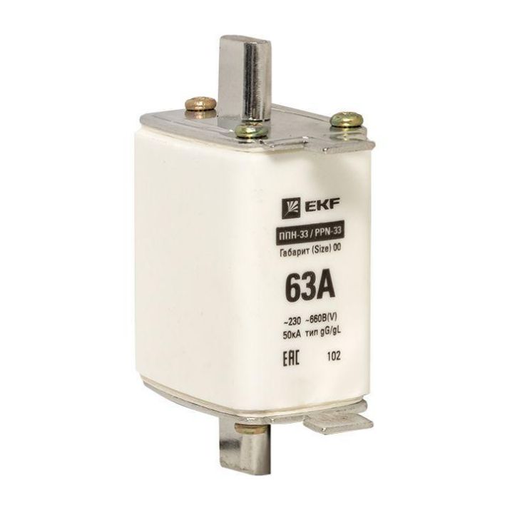 Изображение Вставка плавкая ППН-33 160/63А габарит 00 PROxima EKF fus-33/160/63
