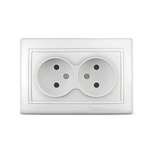 Изображение Розетка 2-м СП Севиль 16А IP20 без заземл. бел. UNIVersal С0102