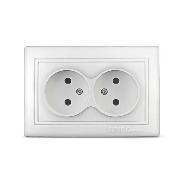 Изображение Розетка 2-м СП Севиль 16А IP20 без заземл. бел. UNIVersal С0102