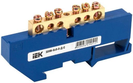 Изображение Шина нулевая ШНИ-6х9-6-Д-С на DIN-изол. ШНИ IEK YNN10-69-6D-K07