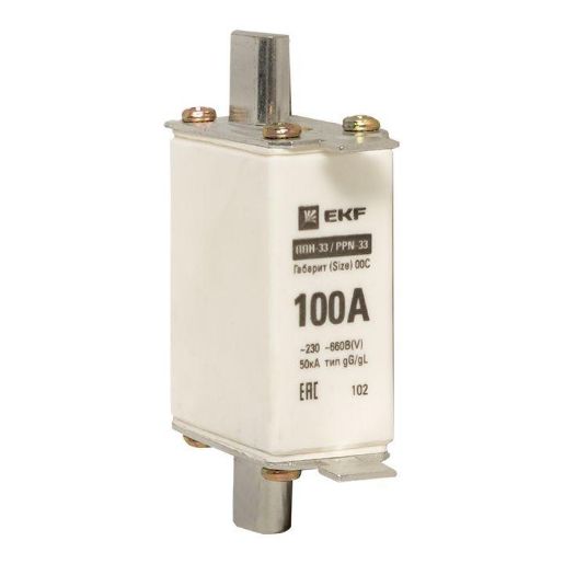 Изображение Вставка плавкая ППН-33 100/100А габарит 00С PROxima EKF fus-33/100