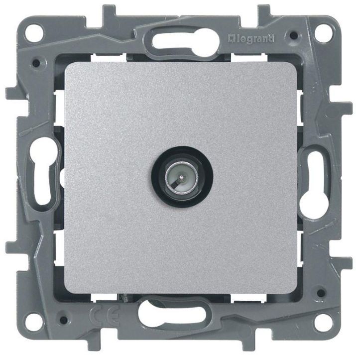 Изображение Розетка телевизионная оконечная TV СП Etika 5дБ 5-862МГц механизм алюм. Leg 672465