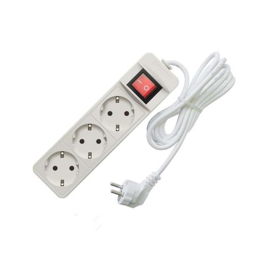 Изображение Удлинитель 3х3м с заземл. 10А IP20 2.2кВт ПВС с выкл. Союз 481S-7303