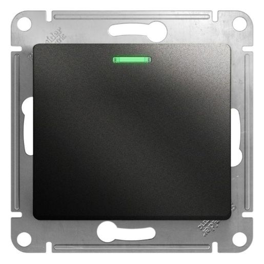 Изображение Выключатель 1-кл. СП Glossa 10А IP20 (сх. 1а) 10AX с подсветкой механизм антрацит SE GSL000713