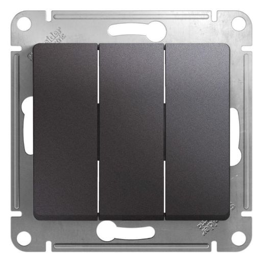 Изображение Выключатель 3-кл. СП Glossa 10А IP20 (сх. 3) 10AX механизм графит SE GSL001331