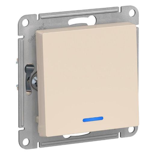Изображение Выключатель 1-кл. СП AtlasDesign 10А IP20 (сх. 1а) 10AX с подсветкой механизм беж. SE ATN000213