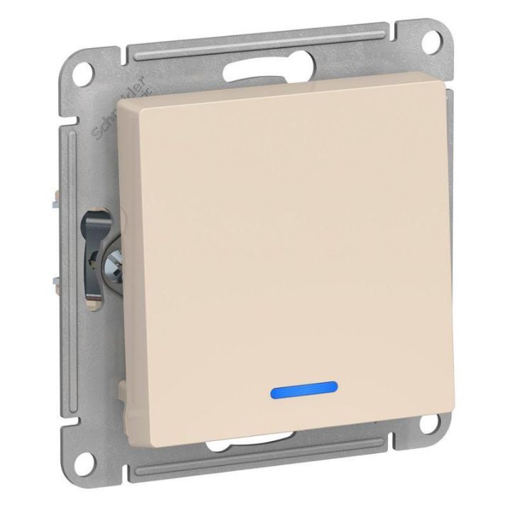 Изображение Выключатель 1-кл. СП AtlasDesign 10А IP20 (сх. 1а) 10AX с подсветкой механизм беж. SE ATN000213