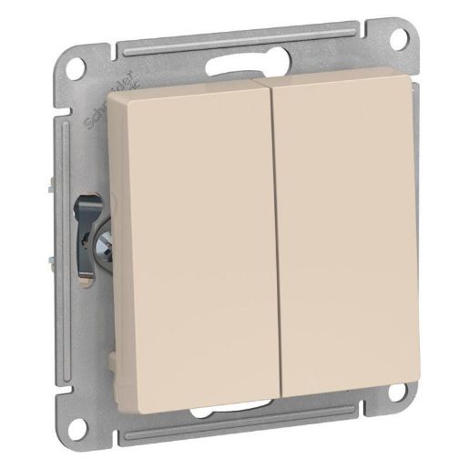 Изображение Переключатель проходной 2-кл. СП AtlasDesign 10А IP20 (сх. 6/2) 10AX механизм беж. SE ATN000265
