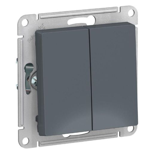 Изображение Переключатель проходной 2-кл. СП AtlasDesign 10А IP20 (сх. 6/2) 10AX механизм грифель SE ATN000765