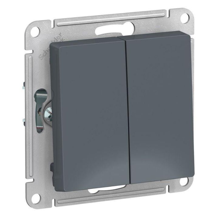 Изображение Переключатель проходной 2-кл. СП AtlasDesign 10А IP20 (сх. 6/2) 10AX механизм грифель SE ATN000765