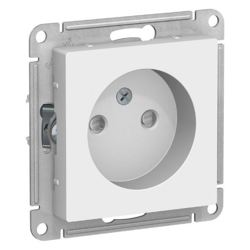 Изображение Розетка 1-м СП AtlasDesign 16А IP20 без заземл. защ. шторки механизм бел. SE ATN000149