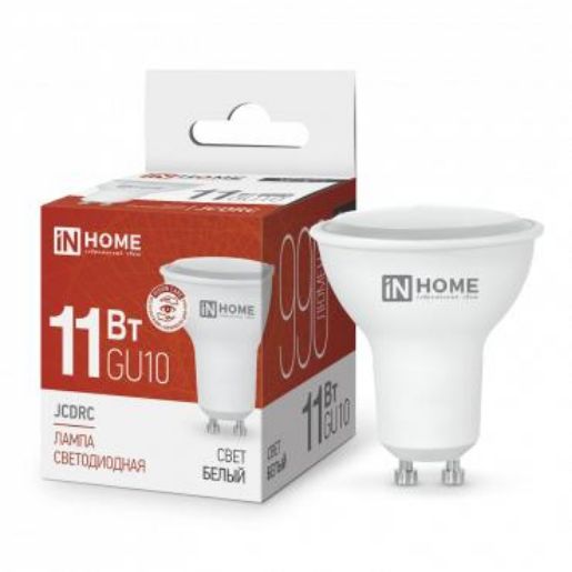 Изображение Лампа светодиодная LED-JCDRC-VC 11Вт рефлектор 4000К нейтр. бел. GU10 990лм 230В IN HOME 4690612023489