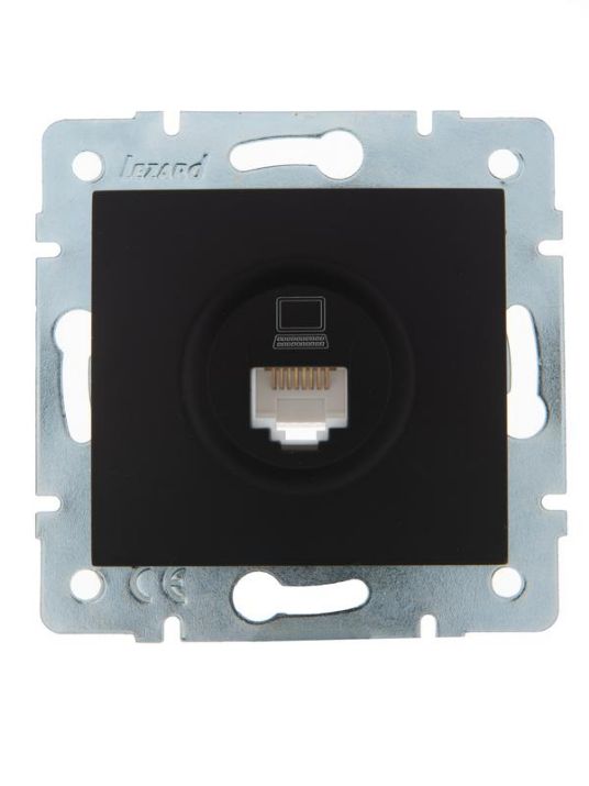 Изображение Розетка компьютерная 1-м СП Karina RJ45 механизм черн. бархат LEZARD 707-4288-139