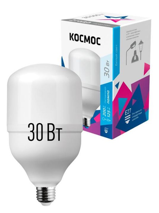 Изображение Лампа светодиодная HВтLED 30Вт 220В E27 4500К Космос LksmHWLED30WE2745