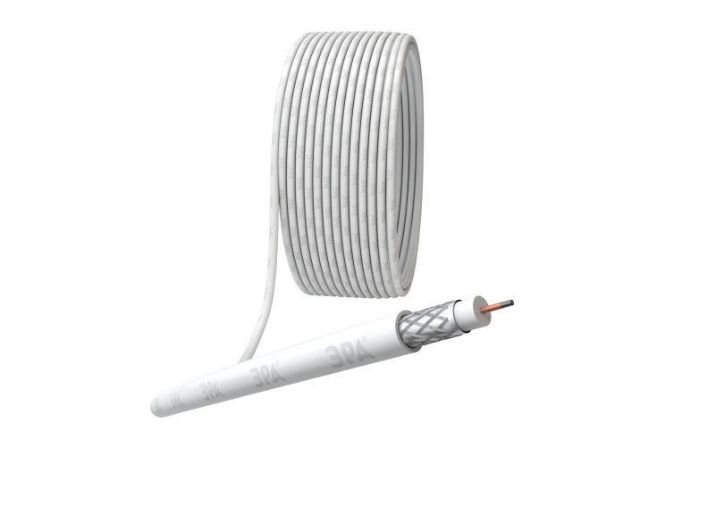 Изображение Кабель коаксиальный RG-6U CCS/оплетка Al 48проц. PVC Simple 75Ом бел. (м) Эра Б0044596