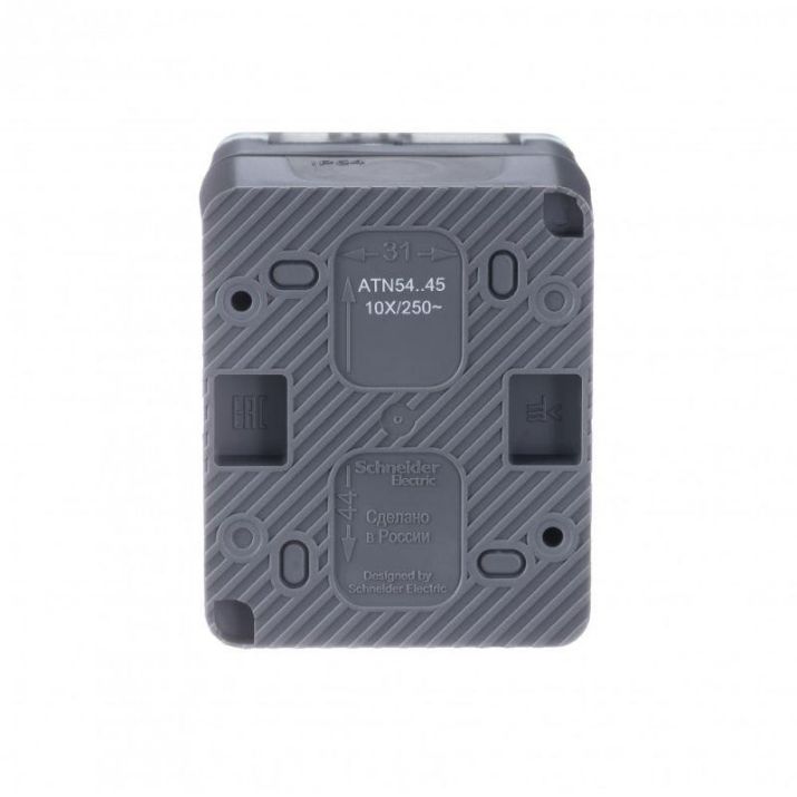 Изображение Розетка 1-м ОП AtlasDesign Profi54 16А IP54 250В с заземл. защ. шторки антрацит SE ATN544045