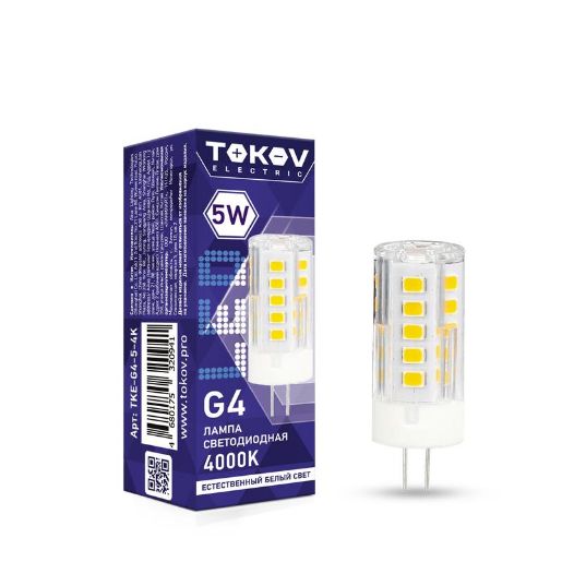 Изображение Лампа светодиодная 5Вт Capsule 4000К G4 220-240В TOKOV ELECTRIC TKE-G4-5-4K