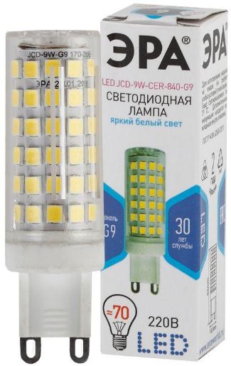 Изображение Лампа светодиодная JCD-9W-CER-840-G9 720лм ЭРА Б0033186