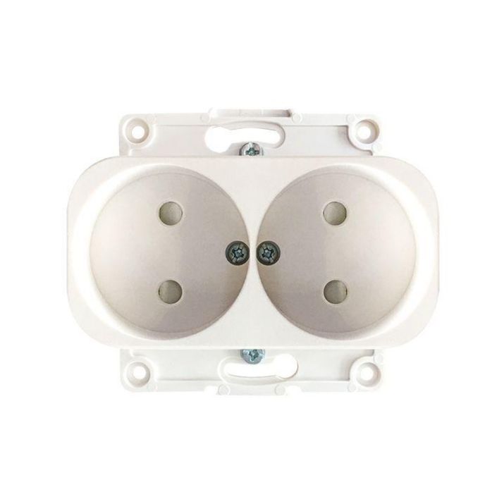 Изображение Розетка 2-м СП Стокгольм 10А IP20 без заземл. защ. шторки механизм бел. PROxima EKF EYR10-102-10