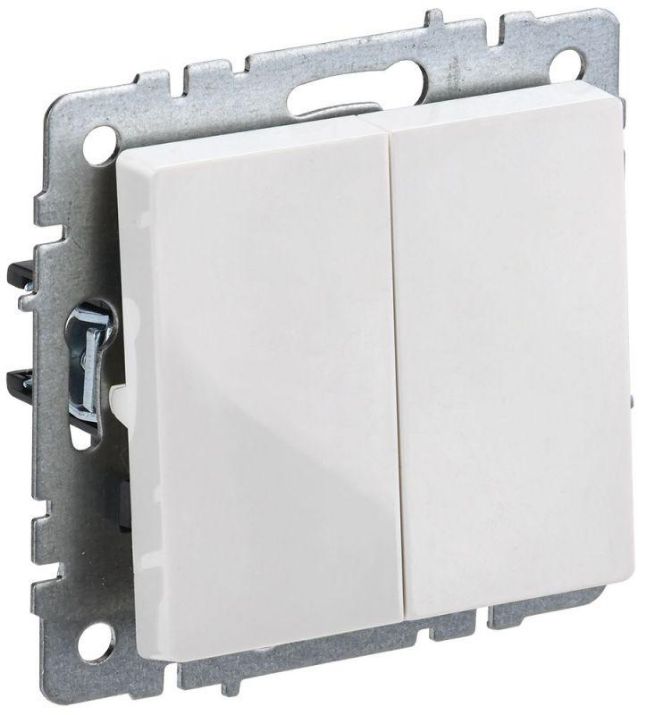 Изображение Выключатель 2-кл. СП BRITE ВС10-2-0-БрБ 10А бел. IEK BR-V20-0-10-K01