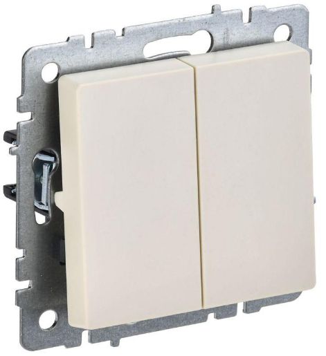 Изображение Выключатель проходной 2-кл. СП BRITE ВС10-2-6-БрКр 10А беж. IEK BR-V22-0-10-K10